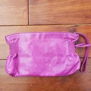 Banana Republic Fushia leather clutch